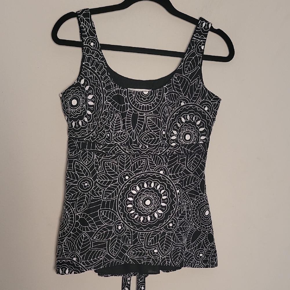 Y2K Nine West Babydoll Top Sz 4 Vintage Embroidered
